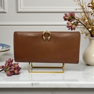 Gucci Vintage Brown Leather Horsebit Clasp Wallet